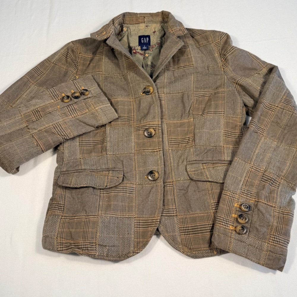 Gap Plaid Patchwork 6 Blazer Academia Heritage Co… - image 3